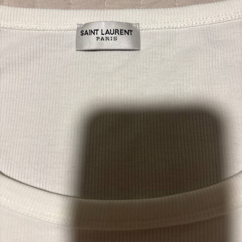 Saint Laurent White Tank Top with Black Logo - Picture 2 of 4